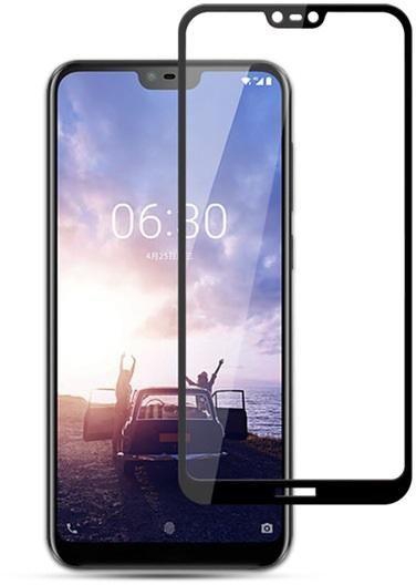 Nokia 6.1 Plus ‫(Nokia X6) 5.8 Inch 3D Curved Glass Coverage Full Glue Tempered Glass Screen Protector 5D Glass Shield Black