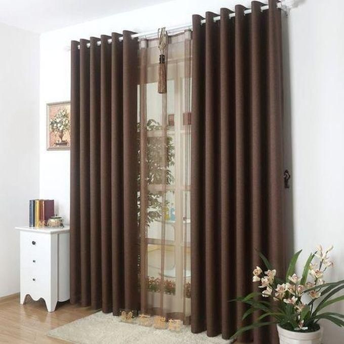 Brown Curtains (3M) (2Panels, Each 1.5M) +FREE SHEER