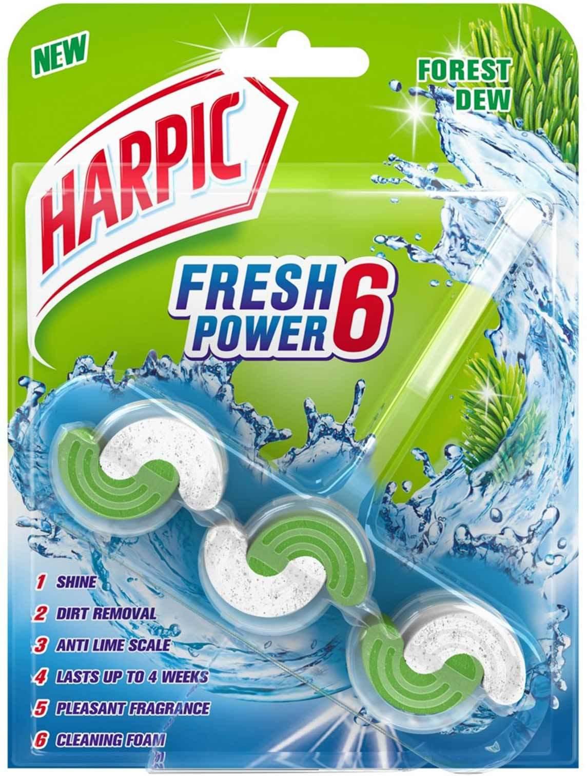 Harpic fresh power 6 toilet cleaner forest dew 35 g x 2 pieces