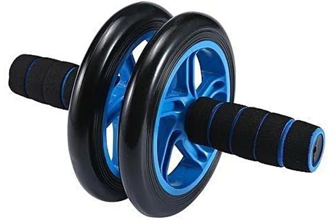 Abs Roller Workout Exerciser Wheel with FREE Knee Mat Random Blue Standard