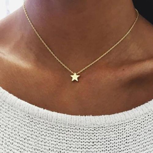 JC Gold Plated WOMEN Necklaces  Five Pointed Shape Pendant Necklace Trendy Dainty Star Charm Pendant Choker Jewellery