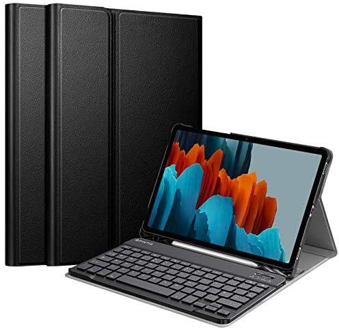 FINTIE Keyboard Case for Samsung Galaxy Tab S7 11” Tablet 2020 (-870/-875), Slim Stand Cover with S Pen Holder, Detachable Wireless Bluetooth Keyboard (UK Version), Black