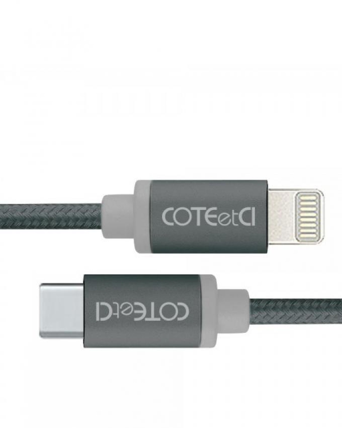 Coteetci Nylon Series Type C To Lightning Cable - Black