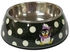 Nutrapet Applique Melamine Round Pet Bowl - Black & White Polka - Large - 700/23.6 ml/oz (22 x 7.5 cm)