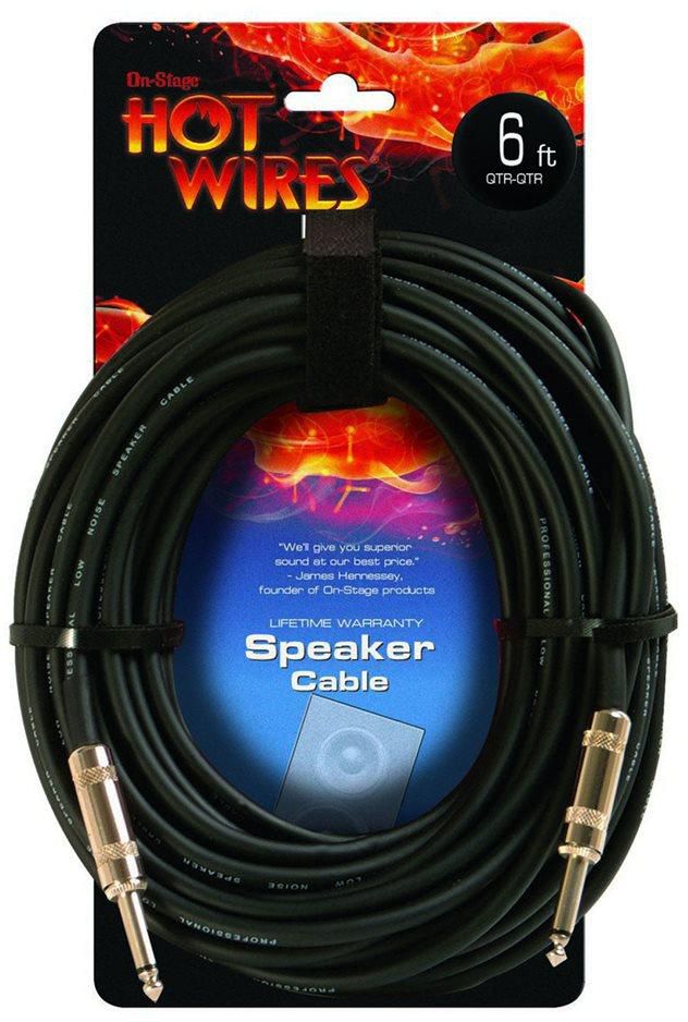 OSS SP14-6 14AWG Speaker Cable, 6', QTR-QTR (Black)