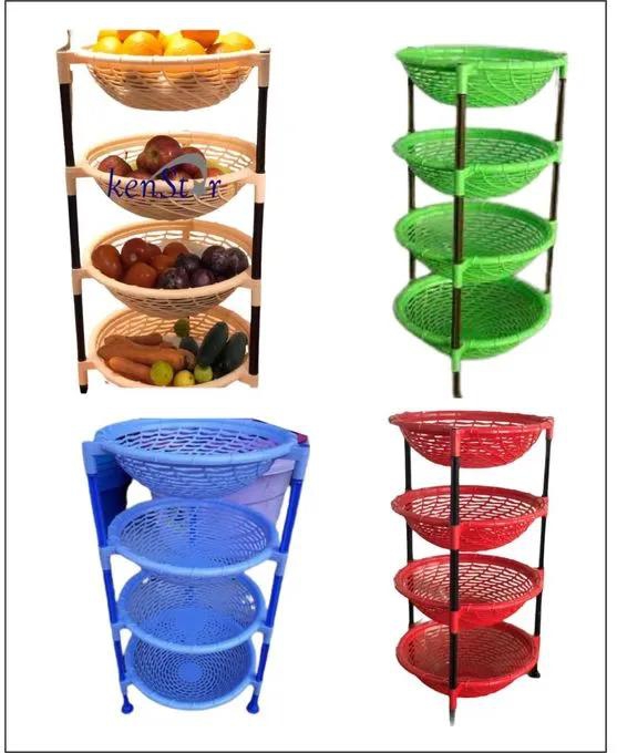 Kenstar Fruit & Vegetable Plastic Kitchen Trolley 4 Layers