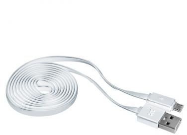 Promate Premium Flat Micro USB Sync and Charge Cable White