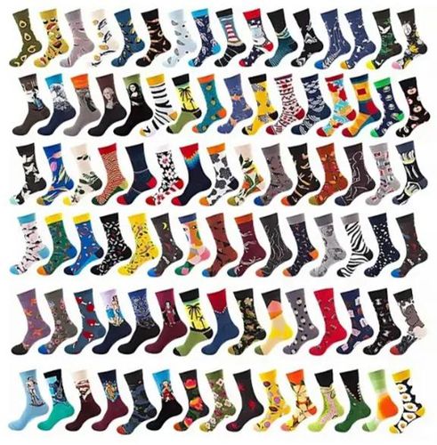 6prs Multicolored Cotton Happy Socks