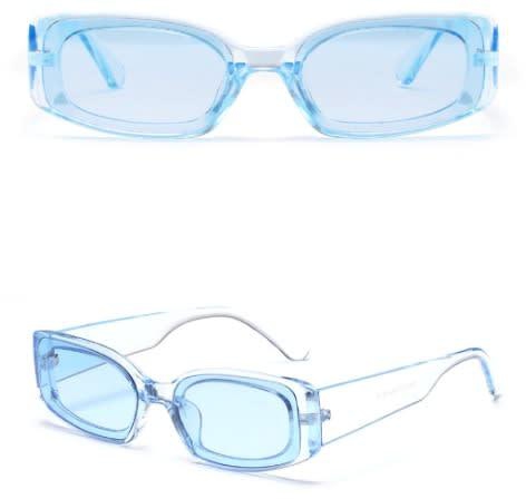 Unisex Rectangular Block Sunglasses- Blue