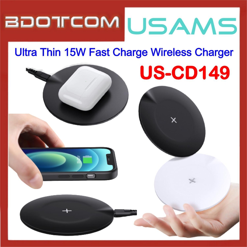 USAMS US-CD149 Ultra Thin 15W Fast Charge Wireless Charger for Samsung
