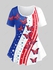 Plus Size Patriotic American Flag Butterfly Print T-shirt - 5x | Us 30-32