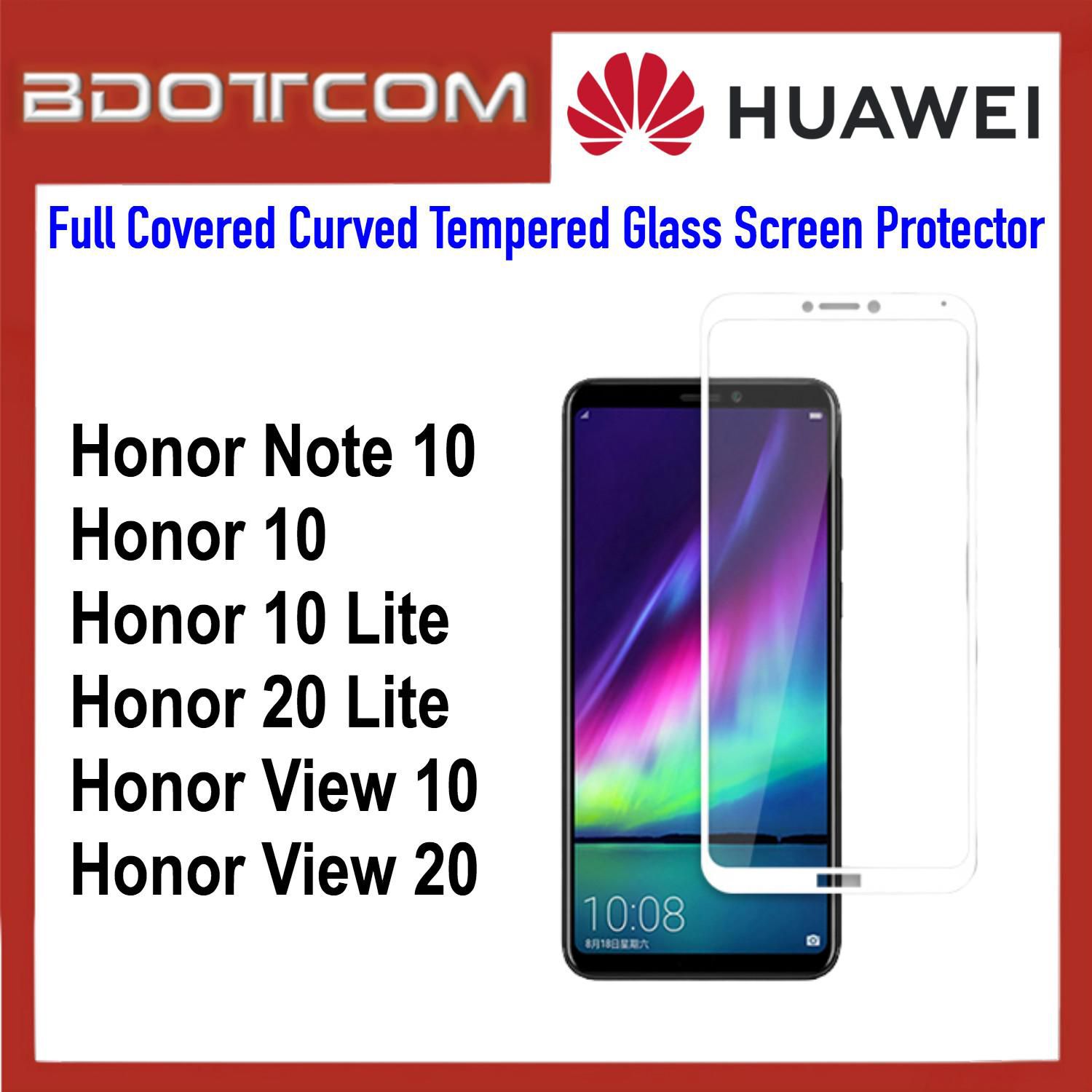 Bdotcom Full Covered Curved Glass Screen Protector for Huawei Honor Note 10 (White)