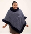 Fashion Ladies Warm Poncho Sweater- Bluish