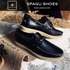 Natural Leather Casual Leazus Shoes - Black