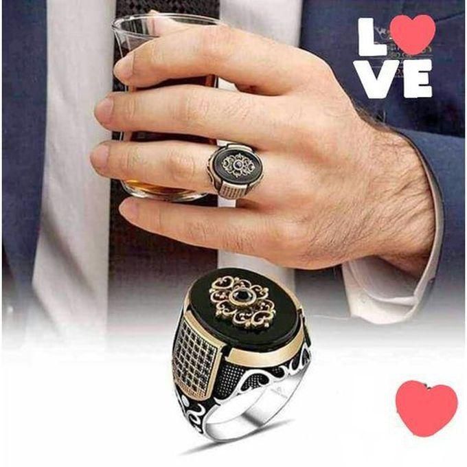 The Sultan Ring - Silver & Black