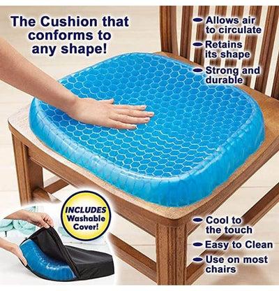 Egg Sitter Seat Cushion With Non Slip Cover Breathable Honeycomb Design Absorbs Pressure Points Enhanced Version Blue 37 X 35.5 X 5cm