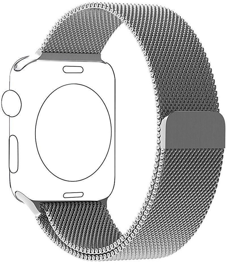Apple Watch Band 38mm, BRG Milanese Loop, Magnetic Closure Clasp Stainless Steel Strap Bracelet - Silver (Apple Wach Not Included)