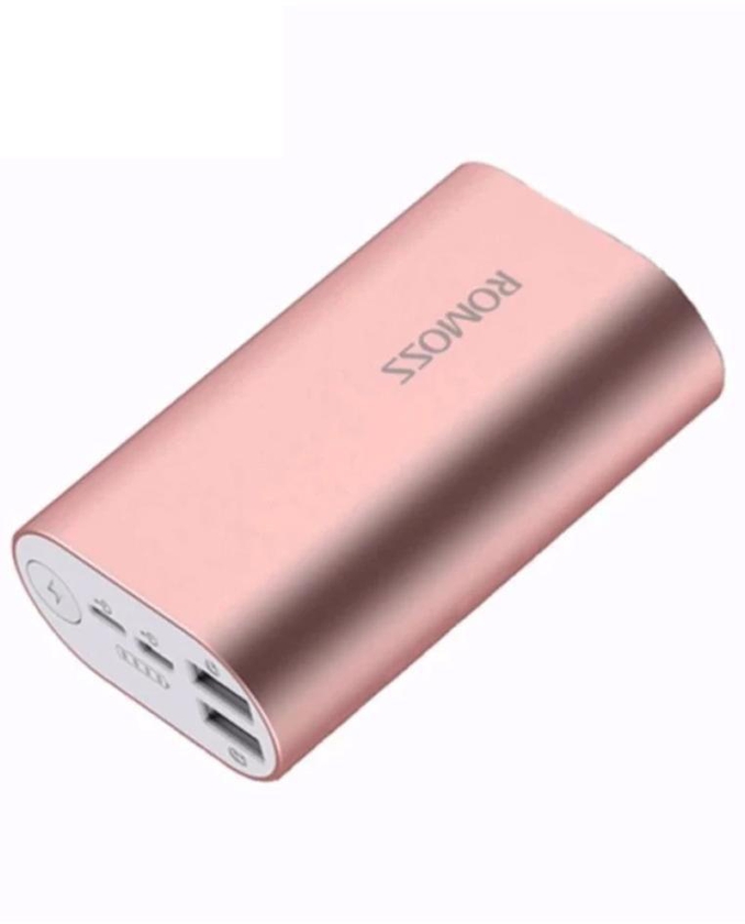 Romoss A10 Dual USB Aluminum 10000mAh Power Bank with Lightning and Micro USB Input for iPhone 5 SE in Rose Gold