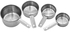 4-Piece Measuring Cup Set Silver Cup 1 (60), Cup 2 (80), Cup 3 (125), Cup 4 (250)ml