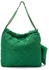 Sassy Strassy Emerald Green Argyle Double Chain Shoulder Bag