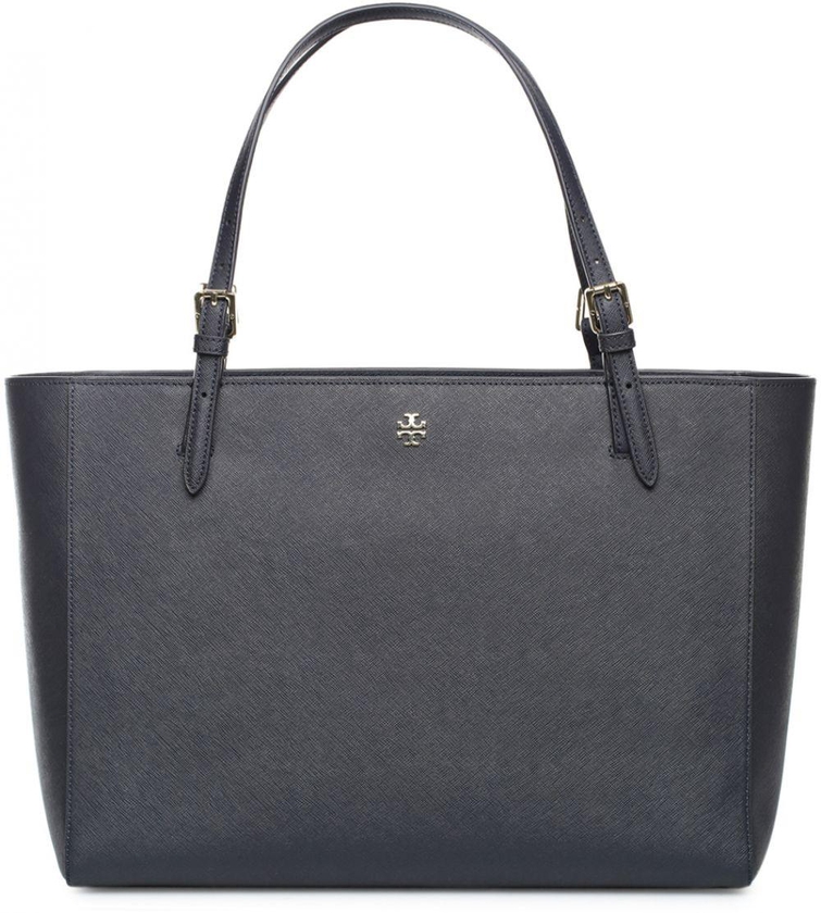 توري بورش حقيبة جلد صناعي للنساء-ازرق - حقائب كبيرة توتس