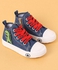Cute Walk by Babyhug Lace up Casual Shoes With Dino Applique - Navy Blue