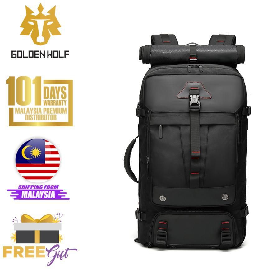 Golden Wolf Zelda Multi Compartment Travel Laptop Backpack 17 (Black)