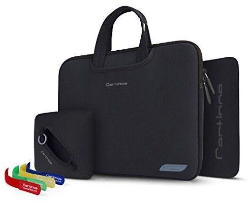 Cartinoe 15.4 Inch Laptop Bag Breath Series 4in1 Nylon Lycra Fabric for Macbook Pro / Laptop [C3-BK15]- Black