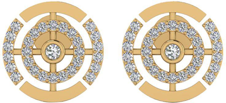 18 Karat Gold 0.36 Carat Diamond Delicate Stud Earrings