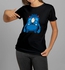 Unisex Printed Funny - Cotton Round Neck T-Shirt - Black
