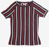 Casual Stripped Short Sleeve T-Shirt Black/Red/White