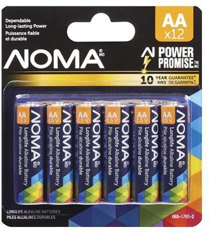 NOMA AA Alkaline Battery, 12-pk