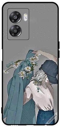 Protective Case Cover For Oppo A57 Cap Girl Wearing Floral Coat