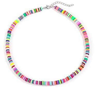 Aetorgc Boho Necklace Chain Choker Necklaces Colorful African Necklaces Jewelry for Women and Girls, Free Size, Metal- multi