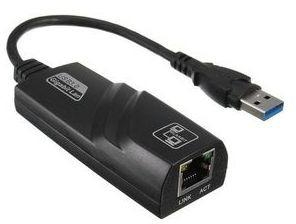  USB 3.0 SPEED TO RJ 45 External Network Card LAN Adapter 10/100/1000 Mbps Gigabit Ethernet(Black)