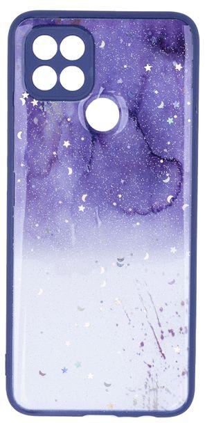 Oppo A15 - Silicone Cover, Hard Edges And Colorful Back With Stars And Glitter