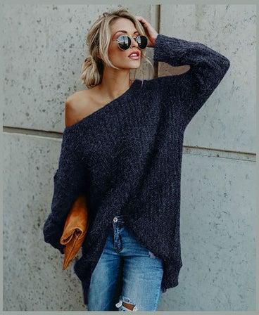 Solid Colour Pullover Top Black