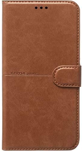 (Redmi Note 10 &10s) Kaiyue Flip Leather Full Cover - Kaii Leather Case for Xiaomi Redmi Note 10/10S(Brown)