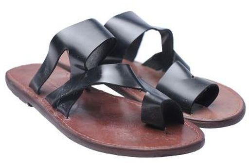 Pam Men Leather Slippers - Black