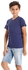 Ted Marchel Boys Basic V-neck T-shirt - Navy Blue