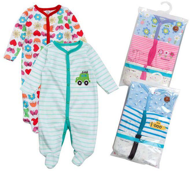 Fashion 3 Piece Set Quality Cotton Baby GIRL Romper /Sleepsuits -Multicolor/Print Varies