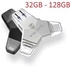 VIKING USB FLASH DISK 3.0 4v1 64GB, WITH APPLE LIGHTNING END, USB-C, MICRO USB, USB3.0, black | Gear-up.me
