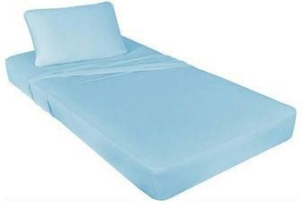 Flat Bed Sheet Set 2 Pcs Fabric Plain Sky Blue 180x240cm