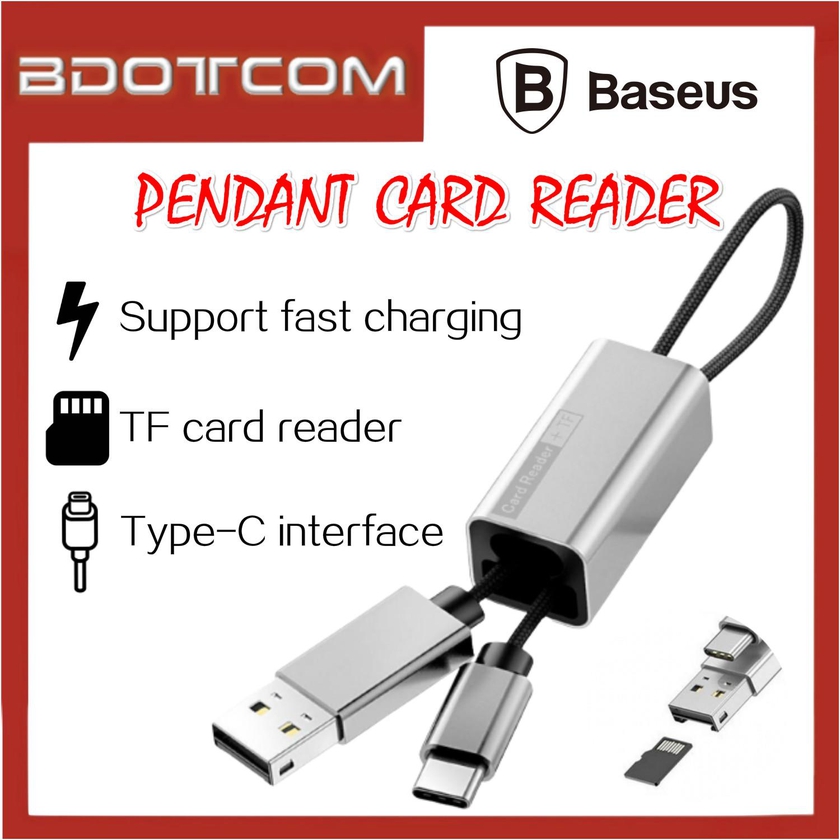 Baseus Pendant USB2.0 TF Memory Card Card Reader + Type-C OTG Fast Charge Data Cable