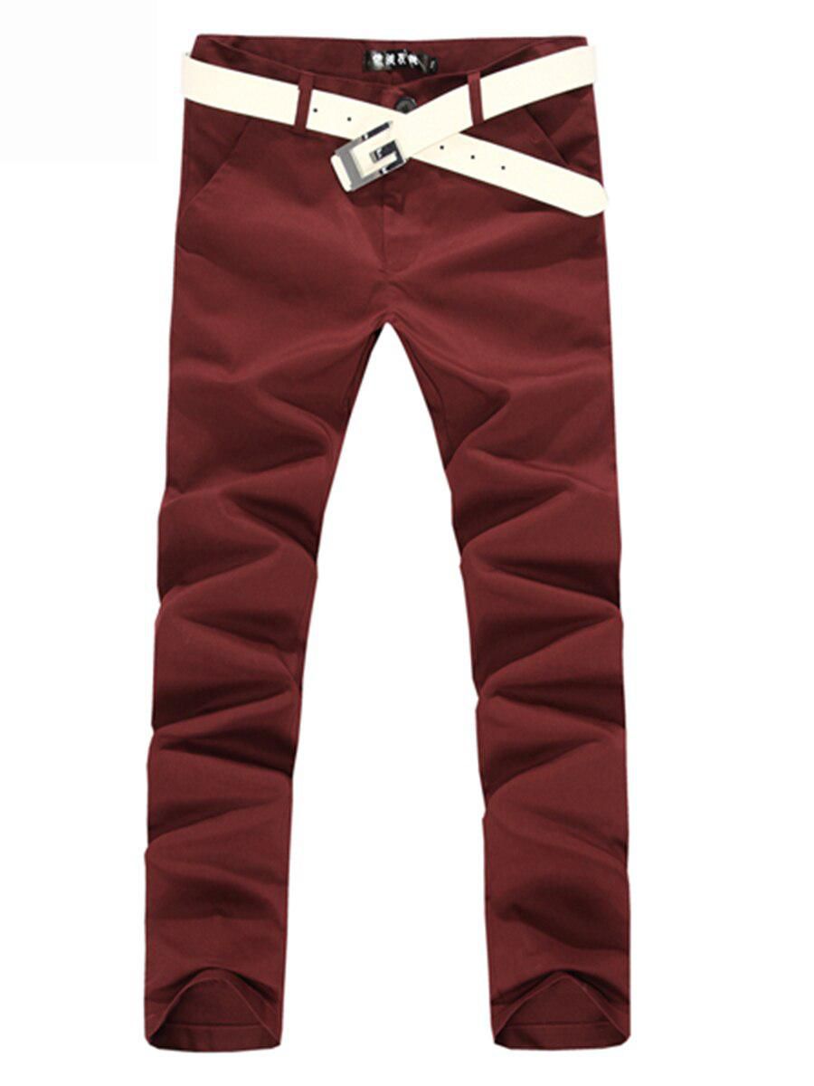 Men's Casual Pants Solid Color Skin-Friendly Cozy Plus Size Stylish All Match Breathable Pants