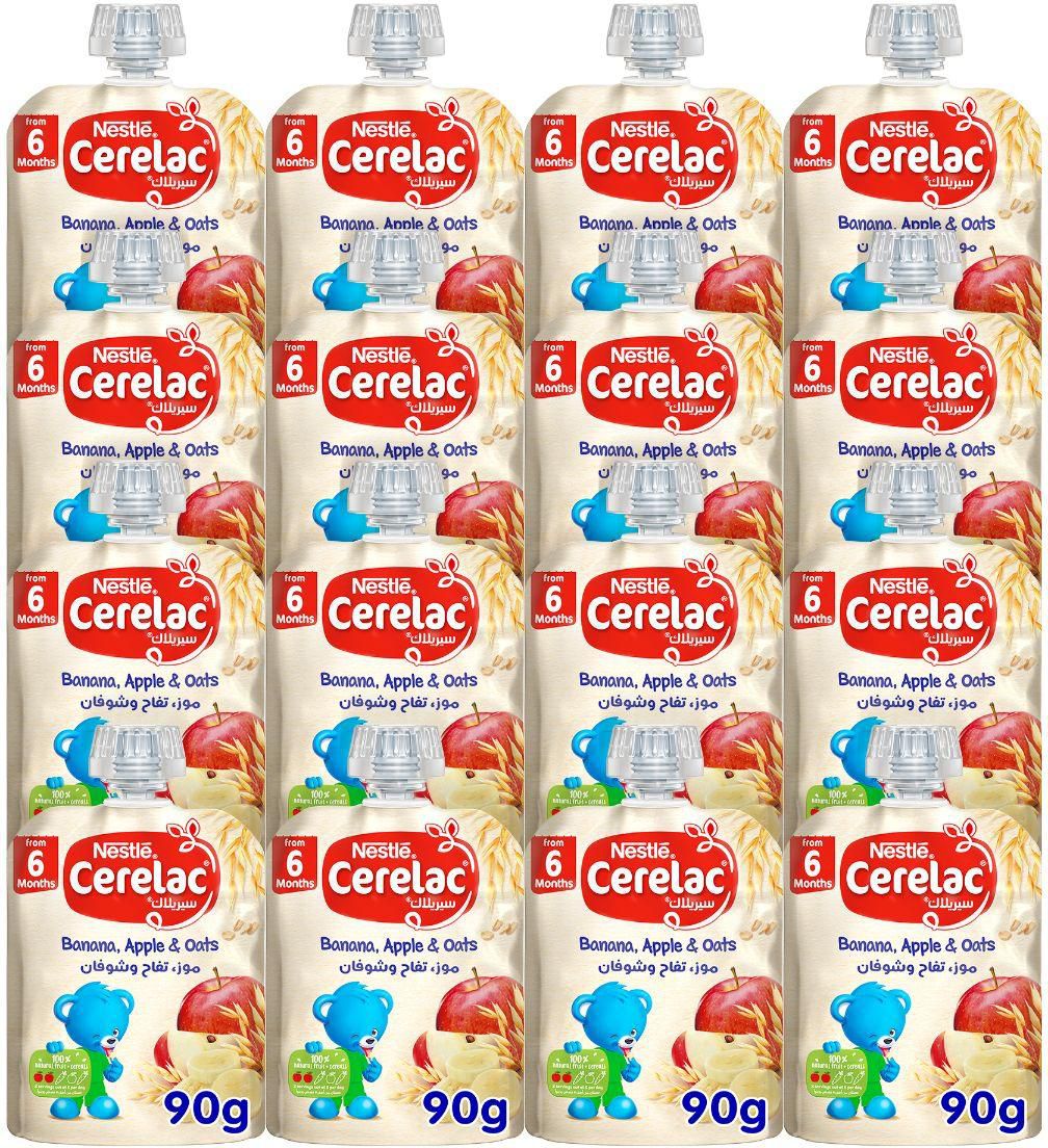 Cerelac Fruits Puree Pouch Banana Apple Oat From 6 Months 90G