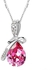 Dark pink crystal drop pendant - 2126