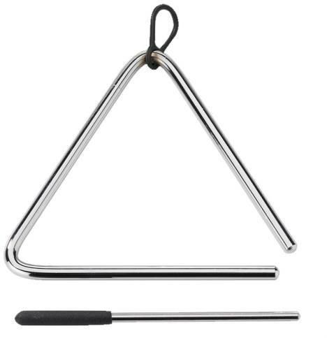 Metal Triangle Musical Band Percussion Instrument + Stick - Silver