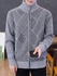 Men's Cardigan Stand Collar Geometric Slim Color Block Knitwear