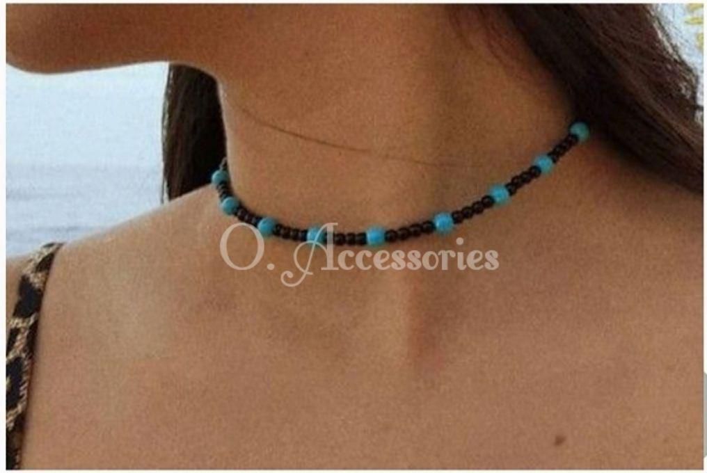 O Accessories Choker Necklace Turquoise _natural Stone